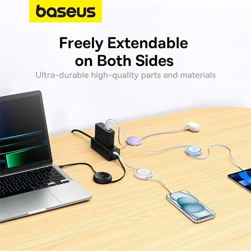 Baseus Retractable PD 100W Type-C To Type-C Charing Cable