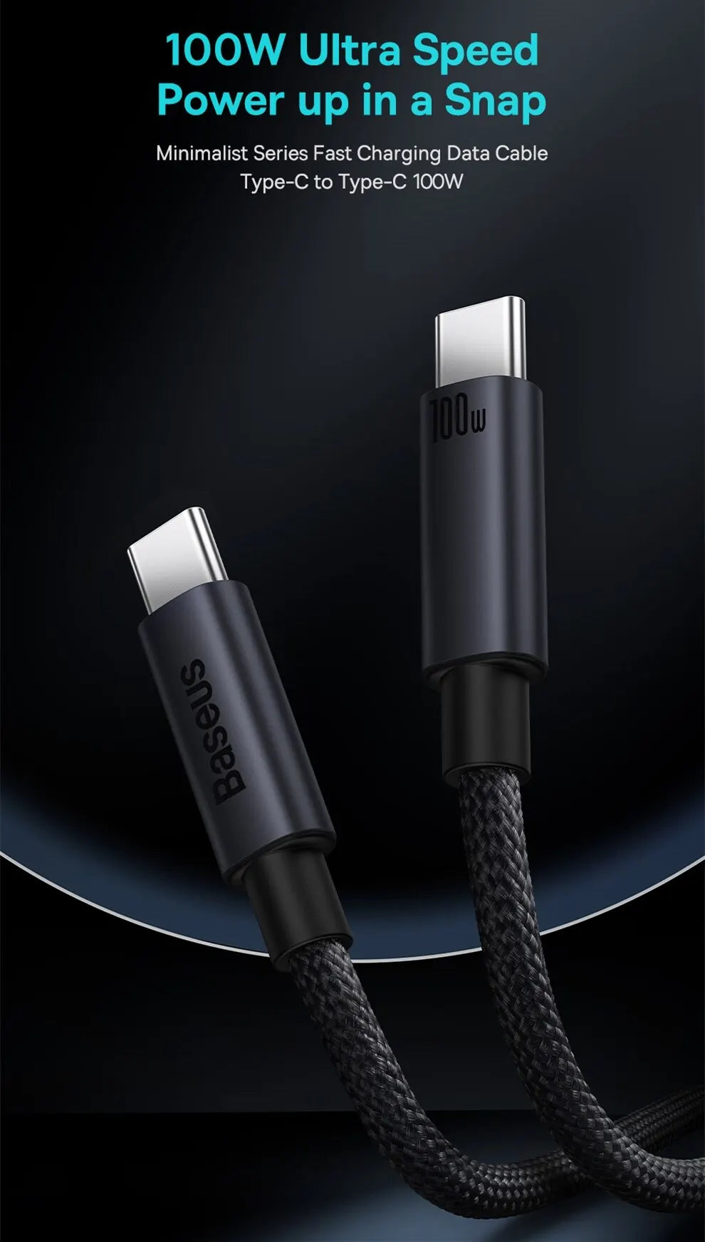 Baseus 100W USB C To Type C Cable For iPhone 16